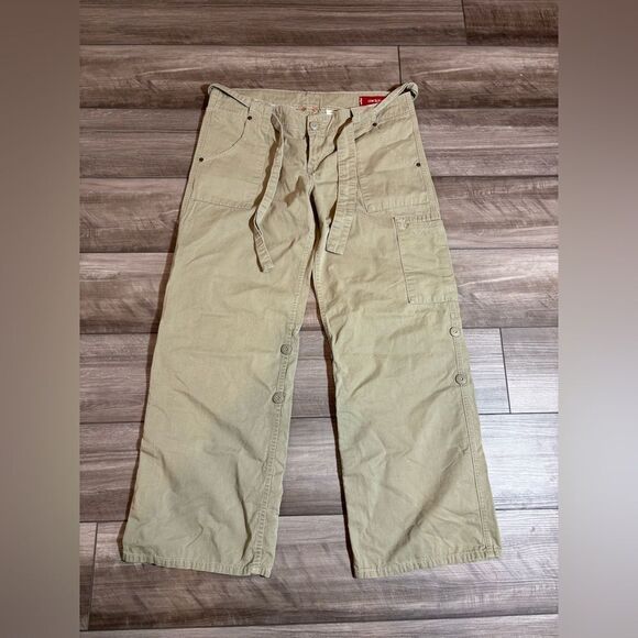 Women’s Levis Tan Low Slouch Trooper Size XL Hiking Pants Pockets - Picture 3 of 6